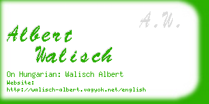 albert walisch business card